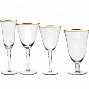 Lux Gold Rim Wine, Champagne & water Goblets